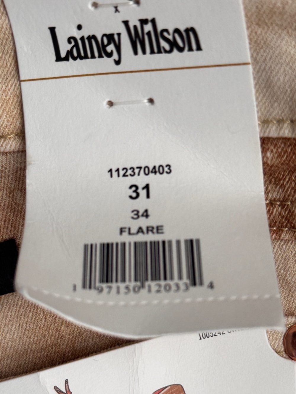 Wrangler Beige and Brown Printed Wide Leg Jeans - Picture 5 of 6